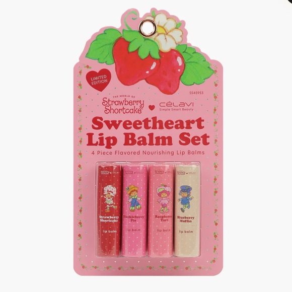 CELAVI Strawberry shortcake lip balm Set of 4 - Picture 1 of 2